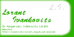 lorant ivankovits business card